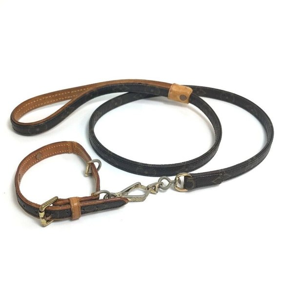 Authentic Louis Vuitton Baxter Dog Leash Monogram MM M58056